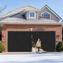 Garage Door Screen for Winter, Garage Door Insulation Kit 2 Car, 16 x 7Ft Magnetic Thermal Insulated Garage Cover Curtain, Garage Privacy Screen Blackout, Weatherproof Soundproof