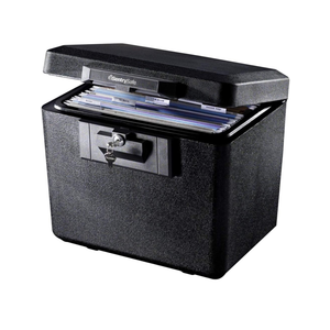 SentrySafe Black Fireproof Document Box with Key Lock, Safe Secures Files and Documents for Home or Office, 0.61 Cubic Feet, 13.6 x 15.3 x 12.1 inches, 1170