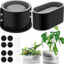 Gisafai 2 Pack Silicone Concrete Planter Mold Large Concrete Planter Mold Round and Oval Flower Pot Making for DIY Homemade Succulent