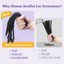 8 inch Interlocking Loc Extensions Human Hair, Soft Human Hair Dreads Extensions, 0.6cm Width 100% Human Hair Dreadlock Extensions, Natural Black (8 inch 20 Strands, 1B 0.6cm)