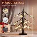 Bluesea Brown Birch Tree with LED Lights, Tabletop Tree with Snowflake Decorations, Battery Powered Timer Money Tree, Christmas Decorations Lighted Tree for Indoor Home Decor (1 PCS)