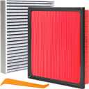 87139-58010 & 17801-25020 Engine Cabin Air Filter Kit Compatible with NOT HYBRID RAV4 2019-2025 Camry 2018-2024 Highlander 2020-2025 Replaces 17801-F0050 87139-0E040