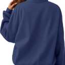 SOFIA'S CHOICE Women Sweatshirt Cute Ladies Streetwear Hoodies Pullover Plain Zipper Sweatshirts Jackets with Pockets Blue Grey Small (Blue, S)