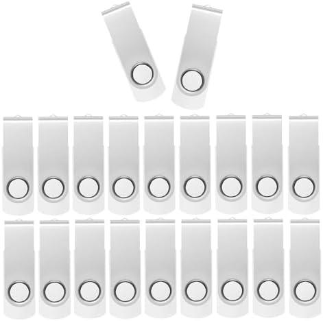 Flash Drive Bulk 4GB USB 20 Pack FEWINA USB2.0 USB Drives Pack Thumb Drive Bulk Swivel Memory Stick Zip Drive for Storage and Backup White 20PCS 4GB
