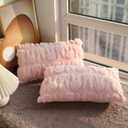 Cute Plush Pillow Covers 12x20 inch Set of 2 Easter Rabbit Fall Throw Pillow Cases Soft Lumbar Cushion Case for Sofa Bedroom Holiday Festivals Home Decor Pink
