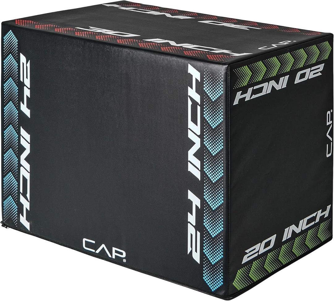 CAP Barbell 3-in-1 Foam Plyometric Jump Box  Adjustable Heights for Home Gym, HIIT, Step-Ups, Agility Drills & Strength Training