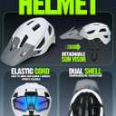 Bike Helmet for Adults - Lightweight Mountain Bike Helmet with Visor, Impact-Resistant Cycling Helmet for Men Women, Adjustable Dial Fit for Mountain Biking & E-Bike Riding, Large: 22.8"-24.0"