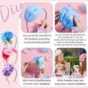 353 Pcs Headband Making Kit for Women Include 12 Headbands 24 Fake Flowers 300 Feathers 4 Mesh Ribbons 1 Roll Double Faced Adhesive Tape 12 Butterfly Accessories for DIY Hair Tea Party Decor