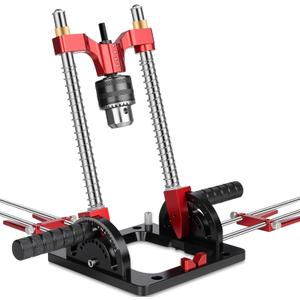 Upgraded Drill Guide, Max Portable Drill Guide, Multi Angle Drill Guide for Straight Holes, Self-Centering Pins, Adjustable Angle from 0 to 60, Chuck Clamping Range for 1/16-1/2" (1.5-13mm)