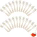 Caviar Spoons Mother of Pearl Mop Spoons with Hand Craft W Round Handle for Caviar, Egg, Ice Cream, Salt, Coffee Serving, Restaurant Serving Set(24 Pieces,2.75 Inch)
