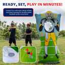 Preferred Toys 65 Inflatable Football Target Net Toss Game - Double-Sided Throwing Practice Football Stuff with Mini Balls - Backyard Tailgate Party Sports Toy for Kids & Adults (Yellow/Purple)