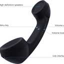 Retro Phone Handset with Wireless Bluetooth and USB Handsets for Cell Phones Radiation-Proof Comfortable Call (Black)