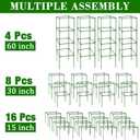 ZeeDix 4 Pack Tomato Cages for Garden 60 Inches, Heavy Duty Square Adjustable Tomato Trellis Cage Climbing Plant Support Trellis Plant Cages for Climbing Vegetables Flowers with 40Pcs Clips