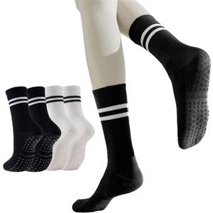GUUNIEE Pilates & Yoga Socks for Women with Non-Slip Grip for Barre, Ballet,Hospital & Barefoot Workout 2/4 Pairs Breathable