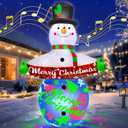 7FT Christmas Inflatables Decorations with Built-in Music & 360 Rotation Colorful Projector LED Light Snowman Christmas Blow Up Yard Decorations Indoor Outdoor Christmas Decorations Decor