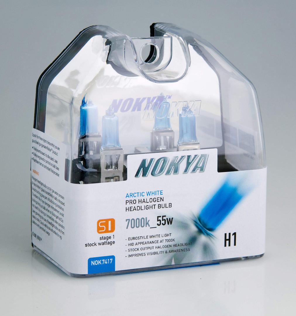 Nokya H1 Headlight Bulbs — Arctic White 7000K 55W (Stage 1)