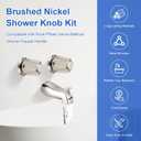 2 Piece Shower Knob Replacement, with Tub Spout, 2 Handle Tub Shower Faucet Set Compatible with Pfister Verve Tub Shower Faucet Hot and Cold Handles (Brushed Nickel)