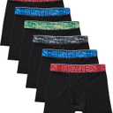 Hanes Boys' Big Performance Tween Boxer Brief Pack, X-Temp Mesh Stretch Underwear, Black, 6-Pack (Large)