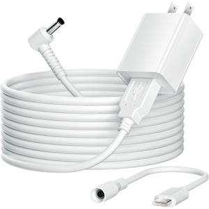 Charger Cord Compatible with Ring Stick Up Cam Plug-in 3rd Gen/2nd Gen & Ring Pan Tilt Stick Up Camera Charger Power Cord (4M/13.1FT) White