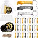 Dandat 54 Sets 70th Birthday Party Favors for Guests Birthday Beer Opener Keychain Cheers to 70 Bottle Opener Keychain with Thank You Cards and Gift Bags for Anniversary Wedding Party Favors