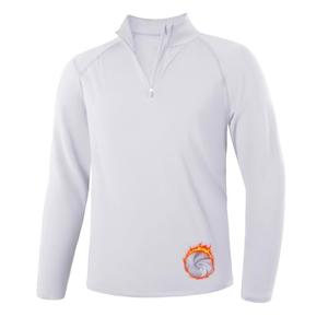 Runhit Men's Quarter Zip Fleece Pullover Thermal Running Shirts Lightweight Sweatshirt Long Sleeve Polo Shirt (White,Small)