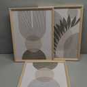 Boho Sage Green Framed Wall Art, 12x16in High Framed Design Canvas Prints Wall Decor,Minimalist Abstract Green Poster Home Decoration for Living Room Bedrrom Gallery Office,Set of 3