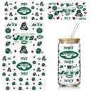 UV DTF Cup Wraps,8 Sheets Rugby Football Gameday Waterproof UV DTF Tumbler Wrap for Glass Water Bottle,Football Team Rub on Transfer Stickers Vinyl Decals for DIY Coffee Cups Fridge Deco