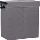 Household Essentials Collapsible Laundry Sorter with Lid, Gray, Double