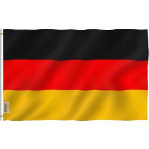 Anley Fly Breeze 3x5 Foot Germany Flag - Vivid Color and Fade proof - Canvas Header and Double Stitched - German Flags Polyester with Brass Grommets 3 X 5 Ft