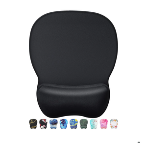 MROCO Ergonomic Mouse Pad with Gel Wrist Rest, Comfortable Mousepad with Smooth Wrist Support Surface and Non-Slip PU Base for Pain Relief, Computer, Laptop, Office & Home, 9.4 x 8.1 in, Black Color