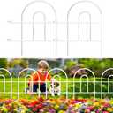 AMAGABELI 35 Panels 18in(H)50ft(L) Decorative Garden Fence No Dig Rustproof Metal Pre-Linking Fence Panels Garden Edging Border Animal Barrier Fencing for Flower Beds Yard Patio Outdoor Decor White