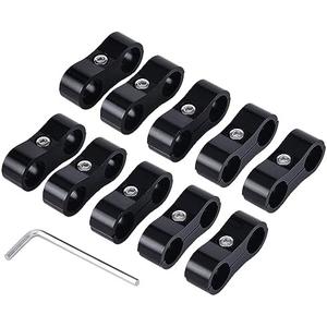 EVIL ENERGY Hose Separator Clamp,Fuel Line Mounting Clamp Aluminum Black (6, AN6)