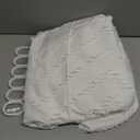 OWENIE Boho Shower Curtain, White Fabric Cloth Shower Curtains Farmhouse Tufted Chevron Striped Textured with Tassel for Bathroom, Soft Hotel Style Modern Minimalist, Machine Washable, 72x72, White