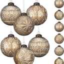 Soulchen 12 Pcs 3.15" Large Vintage Christmas Ball Ornaments Brown Bronze Christmas Tree Decorations Plastic Vintage Balls for Xmas Tree Ornaments Decor
