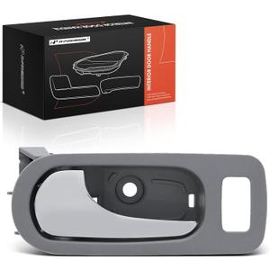 A-Premium Rear Left Driver Side Interior Door Handle Compatible with Buick Lacrosse, Allure, 2005 2006 2007 2008 2009, Gray Housing with Zinc Chrome Lever, Replace# 15779703