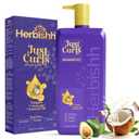 Herbishh Just Curls Shampoo For Curly Hair With Coconut Oil (16.91 Fl Oz), Hydrating & Moisturizing Formula For Wavy, Coily, Curly Hair, Detangling, Vegan Curl Enhancing Shampoo Para Cabello Rizado