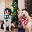 ADOGGYGO 4 Pack Dog Bandana Christmas Scarf Bibs Kerchief Set Pet Christmas Costume Xmas Holiday Bandanas for Large X-Large Dogs Pets (X-Large) (Red&Green)
