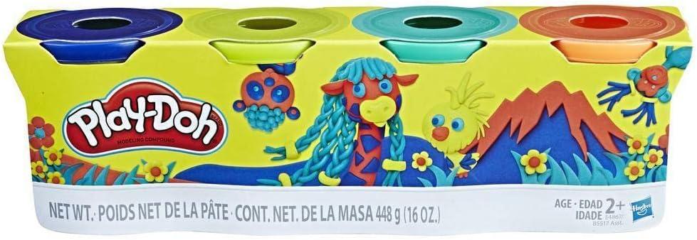Hasbro E4867AS00 Play-Doh Modeling Compound 4-Pack of 4-Ounce Cans (Wild Colors) - Assorted Colors