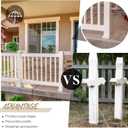Thyle 2 Pcs True 5x5 Inches Vinyl Post Skirt Post Base Cover Column Wraps for Porch Deck Base Vinyl Sleeve White Trim for Hand and Stair Rails