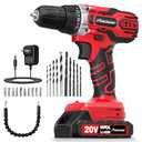 AVID POWER 20V MAX Power Drill Kit, Cordless Drill Set with Battery and Charger, 2 Variable Speed, 3/8-Inch Keyless Chuck, 19 Position and 22pcs Bits