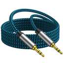 Aux Cord 5ft/1.5M, Nylon Braided 3.5mm Audio Cable Headphone Cable 3.5mm Male to Male Aux Cord for Car, for Headphone,Tablets, Speakers