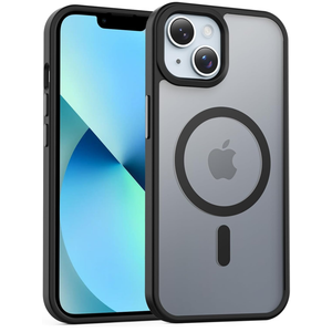 Temdan Case [Compatible with MagSafe] [Military-Grade Drop Protection] [Anti-Fingerprint] [Anti-Scratch] Slim Silky-Soft Touch Translucent Matte Case 5×2,7 inch, Black