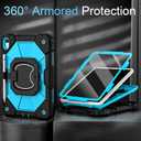 Auizotl Case for iPad (A16)11th /10th Generation 11/10.9 Inch 2025/2022 with Screen Protector Rotating Stand Shoulder Strap Pencil Holder,Military Grade Shockproof iPad Case 10th Generation,Black Blue