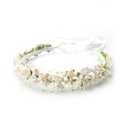 Toddler Flower Crown with Baby's Breath 1st Birthday Photo Prop Headpiece Baby Girls Floral Hair Wreath Rustic Wedding Headband for Toddler(40cm length)