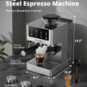 AIRMSEN Espresso Machines with Burr Grinder, 20 Bar, Milk Frother Steam Wand, Stainless Steel Coffee Maker for Home - Cappuccino Latte & ​​Cold Brew​​ Iced Coffee Maker & Americano