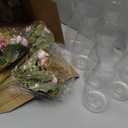 30 Pack Artificial Flowers with Vase Bulk, 20 Bundles Silk Floral Bouquet 10 Clear Vases with 1 Rope, Mason Jar Table Centerpiece Arrangement Wedding Party Decor(Dahlia,Blue) (approximately 11.02 inches/ 28 cm tall)