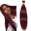 #99J Burgundy Bundles Human Hair Straight Bundles 18 Inch Straight Human Hair Extensions Double Weft Unprocessed Brazilian Virgin Hair Win Red 1 Bundle 100 Grams Per Bundle