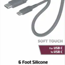 6 Foot Silicone Rubber Sync & Charge Cable