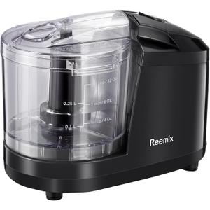 Reemix 1.5-Cup One-Touch Electric Food Chopper, 100W Mini Food Processor Meat Grinder, Mix, Chop, Mince and Blend Vegetables, Fruits, Nuts, Meats, Stainless Steel Blade (Black) Reemix 1.5-Cup One-Touch Electric Food Chopper, 100W Mini Food Processor Meat Grinder, Mix, Chop, Mince and Blend Vegetables, Fruits, Nuts, Meats, Stainless Steel Blade (Black)