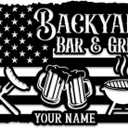 MeMate US Flag Backyard Decor Outdoor, Customized Bar and Grill Metal Sign, Personalized Large Plaque Wall Hanging Art for Patio, Men Caves, Restaurants (04)